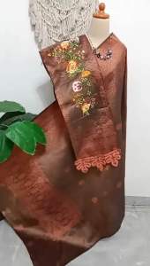 Songket Silungkang Full Kristal Premium Coklat Tembaga Basulam