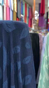 Kain Cey Emboss Corak Daun Bidang 58 Inci / Kain Elastik & Tak Perlu Gosok / Sesuai Untuk Baju Kurung Jubah Tudung