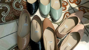 FLATSHOES WANITA SEPATU BALET TERBARU GLOSSY MOTIF BERKILAU NS097