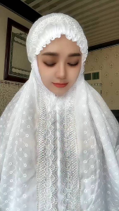 Mukena Mahar Nikah Katun Bentol Premium Renda Mewah Khusus Putih Plus Tas Mewah