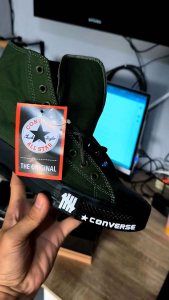 Sepatu Cnvrs All Star Black White Hitam Putih Navy Maroon Gum Star Motif Exclusive Spesial Edition