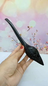 once cangklong kayu kelor hitam ukir pak jenggot S70