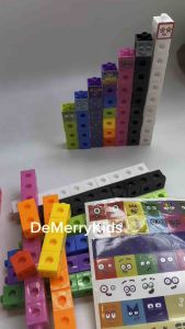 Number Block Toys and stickers 100 pieces Math link Cube Number Block Educational Toys Kid Toys Mainan Kanak Kanak