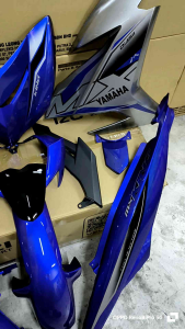 Cover set Y15 zr V2 Mx king DPBMC Blue Silver  siap Tampal