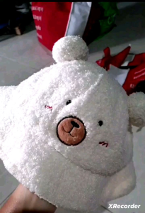 CAE - Topi Anak 0-2 tahun Bear Wool Fleece Bucket Hat Import