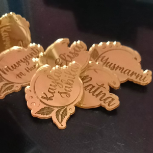 Bros Nama Akrilik Gold Pin Nama Akrilik Gold Costem Bros Hijab Costem