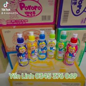 Thùng 24 chai nước trái cây Pororo Mix 6 vị (24 chai x 235ml)