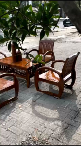 Kursi Tamu Sedan Kayu Jati Minimalis Murah 2111+Meja