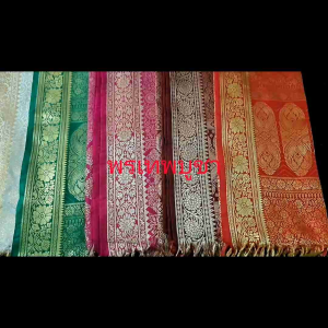 ผ้าคล้องคอ แบบอินเดีย รูปแบบเนื้อทอลาย สวยงาม ให้ชุดอินเดียชุดแขกหรือถวายองค์เทพ