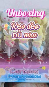 Kẹo Bông Dẻo Xiên Que Hình Thú - Hộp 40 Chiếc - Chiếc 20gr