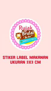 Custom 8x8cm Bebas Free Design 1 Paket Isi 100 Pcs Stiker Logo Label Makanan Minuman Bahan Sticker