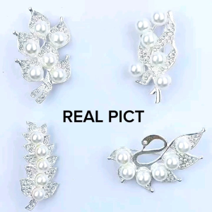 Bros / Hijab / Pashmina / Blazer / Kebaya / Bros Premium Elegan Hiasan / 6 Model Tangkai Daun Mutiara