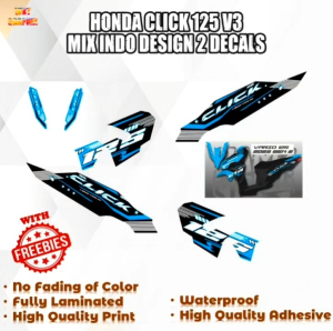 HONDA CLICK 125 V3 MIX INDO DESIGN 2 DECALS (WATERPROOF LAMINATED FADE PROOF)