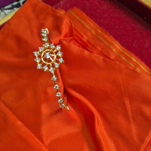 Gold plated Ad stones open flower type kada