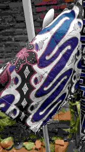 Batik Dimensi navy- ATASAN BATIK WANITA TREND KEKINIAN PEKALONGAN