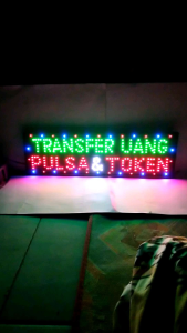 Lampu LED Sign Tulisan Transfer Uang Pulsa & Token