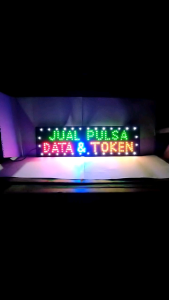 lampu led sign tulisan jual pulsa data& token
