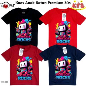 KFS 338 Baju Kaos Roblox Rock Anak Laki-laki Katun Premium Lembut