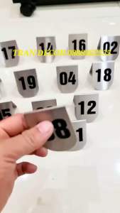 [ Mẫu mới] Bộ 10 chiếc thẻ số để bàn bộ thẻ bàn sành điệu bằng inox 304 các cấp 10-20-30-40-50-100 số cho nhà hàngcafe