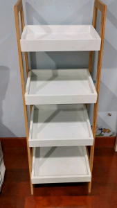 4 tier bamboo rack Multipurpose Wooden Shelf Home Kitchen Bar Living Room Rumah Storage Cupboard 4 tiers Rak Kayu Buluh