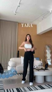 ✅พร้อมส่ง กางเกงผ้า Emma ซิปหลัง ขากระบอกกลาง