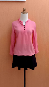 atasan wanita pink CONNEXION cewek S cute kerja kuliah blouse