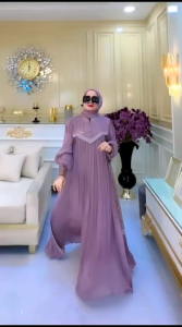 REALPICT COD PREMIUM DRESS KAMILA FREE FASMINA BY SITI ASOPUROH BAHAN FULL SHIMMER MIX KATUN BORDIR LD 110 PB 140 UKURAN STANDAR TERBARU TERMURAH BEST SELLER TANGAN PERTAMA KONVEKSI