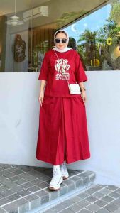 Setelan Rok Kekinian By Px Maroon