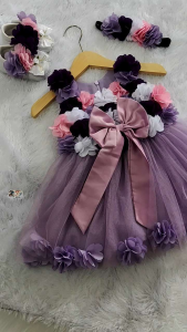 Baju Pesta Anak Perempuan Baby Lilac 4 Warna 0 Sampai 7 Tahun Gamis Gaun Bahan Halus
