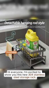 Kitchen Sink Countertop Storage Rack 304 Stainless Steel Sponge Cloth Drainage Holder Drain Basket Organiser