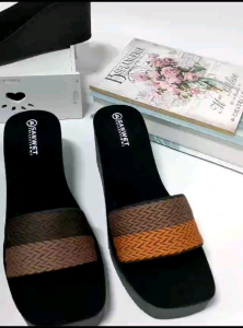 Arkn Sandal Wedges wanita Selop Kombinasi Terbaru2024