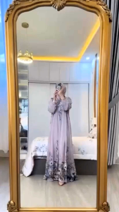 GAMIS SET HIJAB GAMIS SAFRINA GAMIS RAYON GAMIS STANDAR LD 112CM LD JUMBO 120CM GAMIS LEBARAN