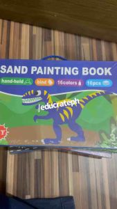 EDUCRATEPH DIY Sand Painting Book • 16 Sheets + 16 Colors Sand Art Kit • Kids Craft Activity 3+ Year