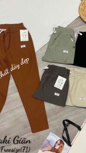 Quần kaki nữ dài ống nhỏ  chất thun cotton co giãn thoải mái  phong cách thời trang trẻ trung năng động  free size 45-55kg thoải mái