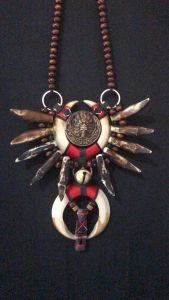 Kalung taring replika etnik dayak liontin pantak