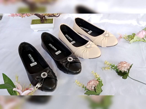 Adiva A-24 flat shoes wanita terbaru slio on terlaris termurah sepatu wanita dewasa hitam bahan albani