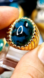 Cincin Batu Bacan Doko Natural Ring Titanium