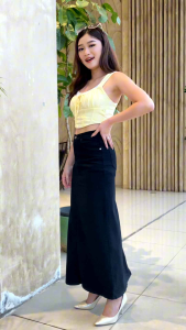 BANDIDAS - Highwaist Rok Panjang Jeans Jumbo Wanita Kancing 1