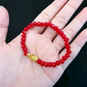 Gelang Manik-Manik Mutiara Kristal Wanita Variasi Pixiu Naga Gold Xds22