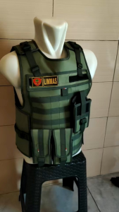 ROMPI ANTI ANGIN LINMAS HIJAU ARMY LENGKAP