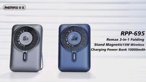 Remax RPP-695 10000mAh Powerbank 22.5W + PD 20W Fast Charging 15W Magnetic Wireless Charging Power Bank + Foldable Stand