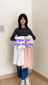Rok Cargo Anak Perempuan Panjang Tanggung  | Rok Jeans Anak | Denim Rempal 6-15 Tahun NomenaKids 5223-24