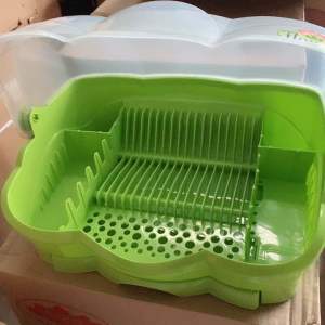 Uniglobal High Quality Floral Dish Drainer Kitchen Dish Rack Plate Organizer Space Saver