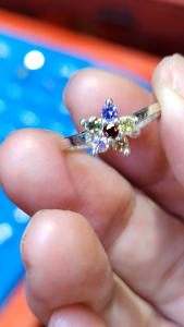 legit silver (SR449)kids ring flower stone