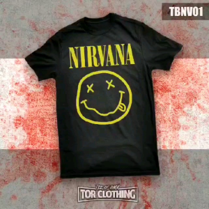 (Ready Stock) T-shirt Nirvana Smile - Logo - Murah - Band Rock - TBNV01