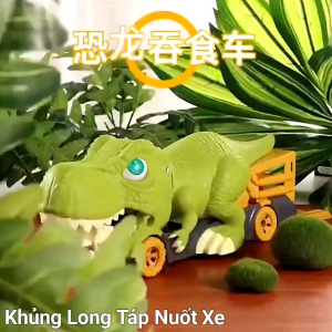 (Sẵn) Đồ chơi khủng long bạo chúa táp nuốt xe ô tô tặng kèm nhiều xe hợp kim kích thước LỚN cho bé