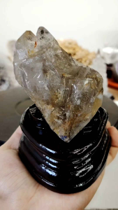 Natural High Grade Madagascar Old Mine Skeletal Smoky Quartz Crystal Ornament HSK07