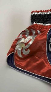 Ram Lumpini Satin Muay Thai Fight Shorts Red Navy Blue Large