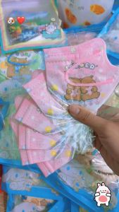 Khẩu trang Mẹ và Bé in hình Gấu Boo Poo Capybara cho bé gái bé trai từ 20-35kg (Túi 10 cái)