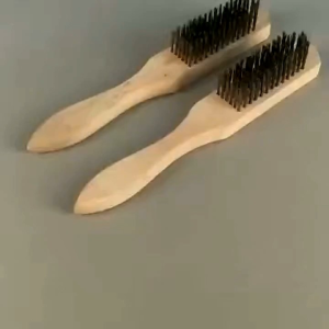 Wire Brush - Wooden Handle Heavy Duty Scratch Brush for Rust Paint Removal & Metal Cleaning